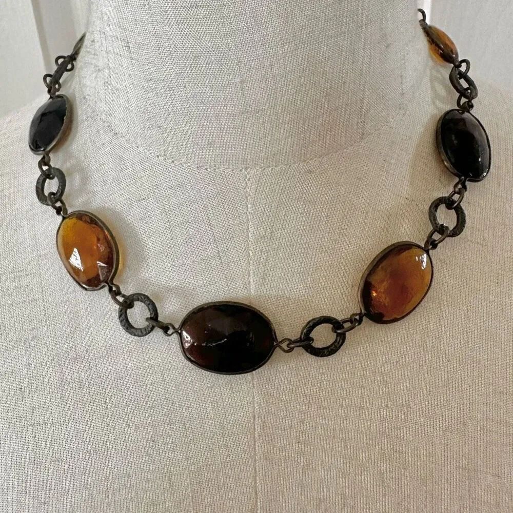 Brown beaded necklace